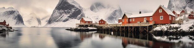 Foto lofoten en el paisaje de noruega