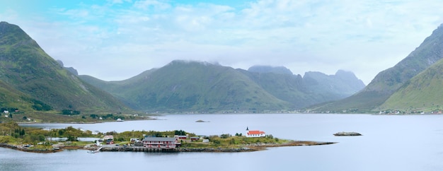 Lofoten verão costa panorama Noruega