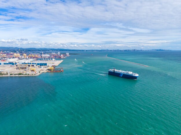 Foto logística de negócios transporte marítimo internacional no mar