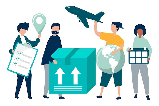 Logistik png-Illustration durchsichtiger Hintergrund