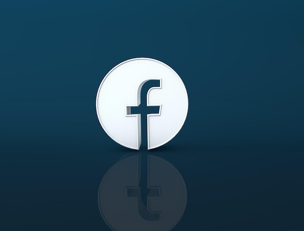 Logo 3d do facebook logo de mídia social imagem de renderização em 3d