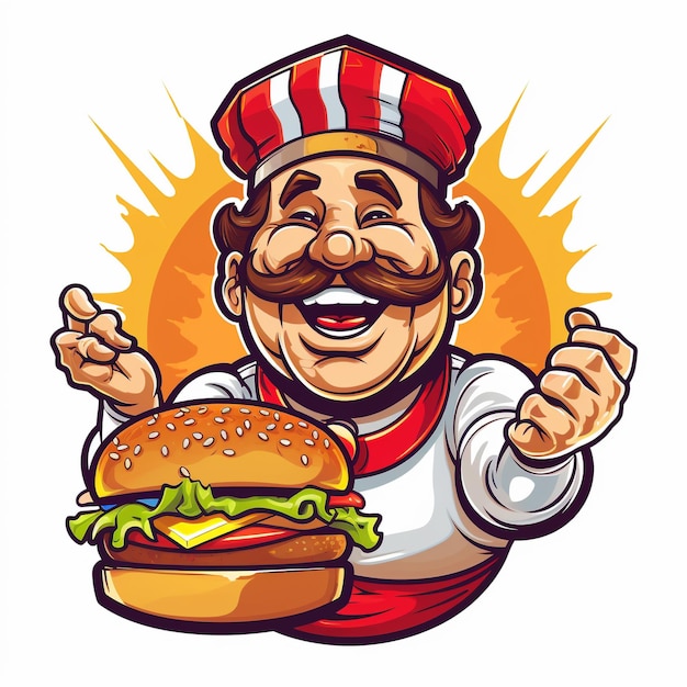 Foto logo animado para la tienda de hamburguesas 8k hd