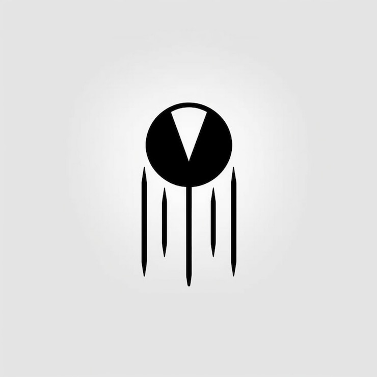 Foto un logo en blanco y negro con un triángulo