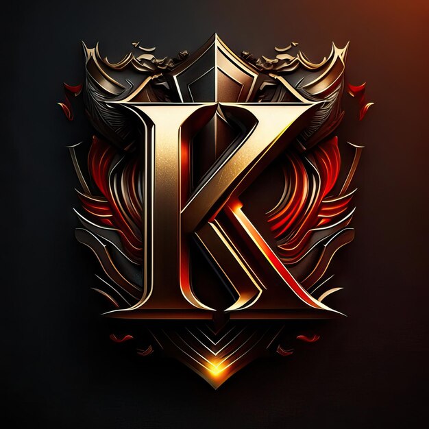 Logo Buchstabe K in Gold