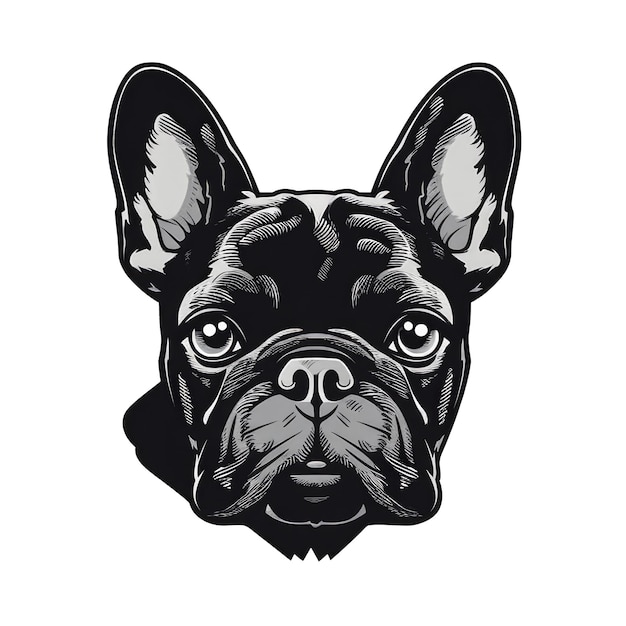Logo Cachorro Bulldog Francês Em Fundo Tansparente Isolado PNG Generative AI