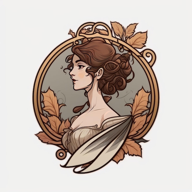 Foto logo cel shading lindo estilo art nouveau imagen generativa ai