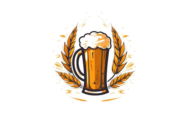 Logo de cerveza en blanco