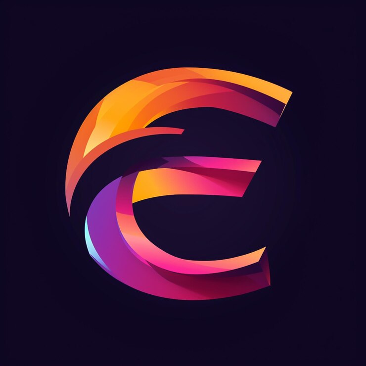 Foto un logo colorido con la letra e