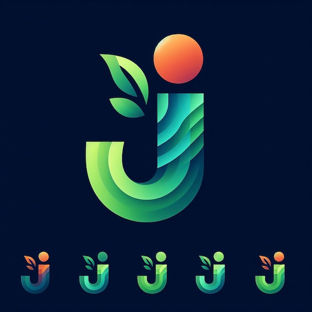 un logo colorido con la letra j