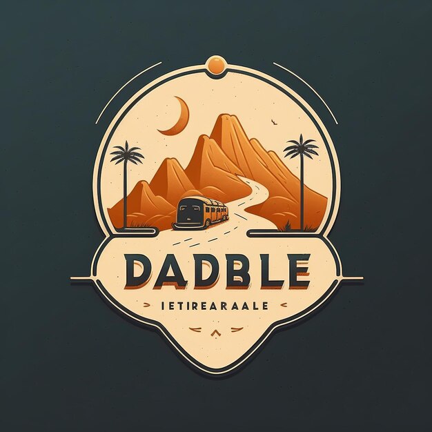 Un logo para dadble con una montaña al fondo