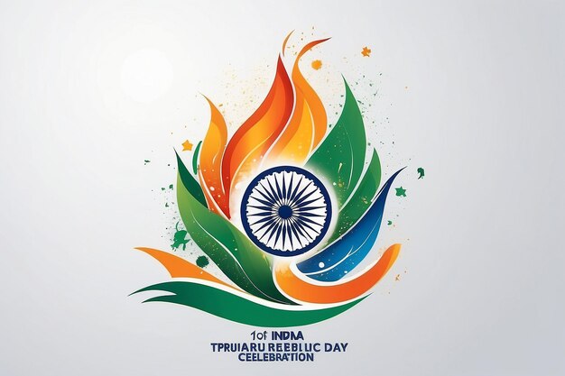 Foto logo der feierlichen feier des 75. republiktages indiens