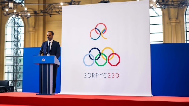 Logo der Olympischen Sommerspiele Paris 2024 Internationale Multisportveranstaltung Vektorillustration isoliert auf w