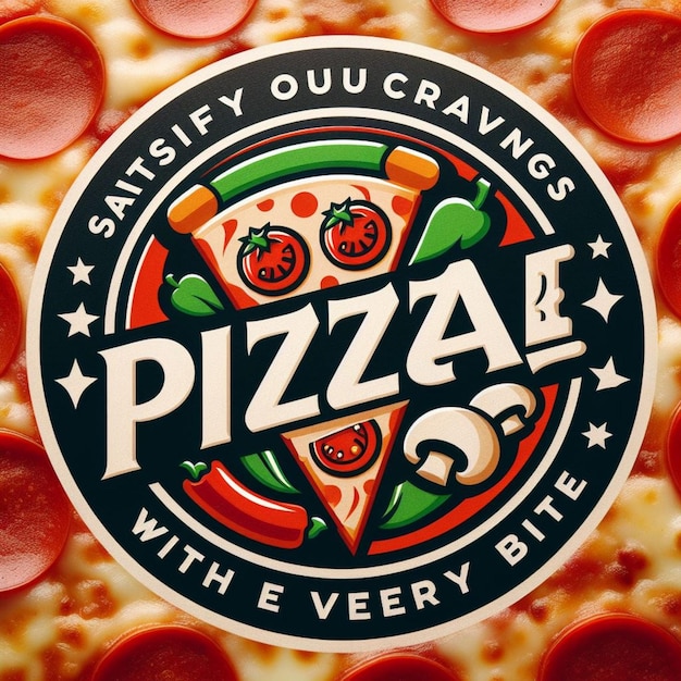 Foto logo des pizza-illustrationsvektors