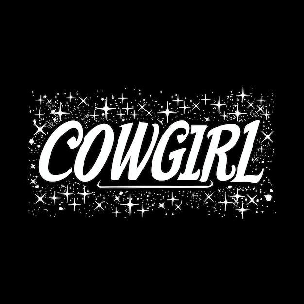 Foto logo des texts cowgirl vektorstil