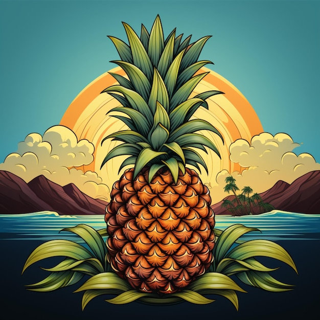 logo de dibujos animados fruta de piña