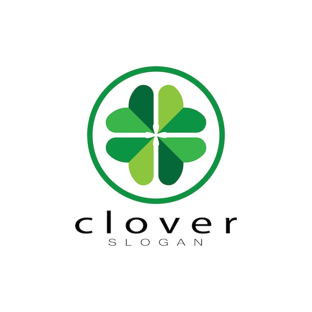 Logo diseño inspiración icono ilustración plantilla vector trébol o moringa deja producto natural