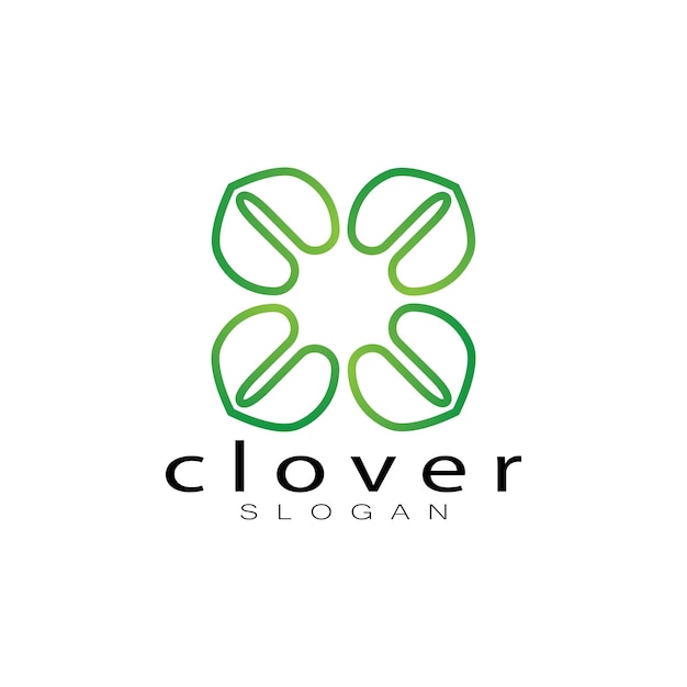 Logo diseño inspiración icono ilustración plantilla vector trébol o moringa deja producto natural