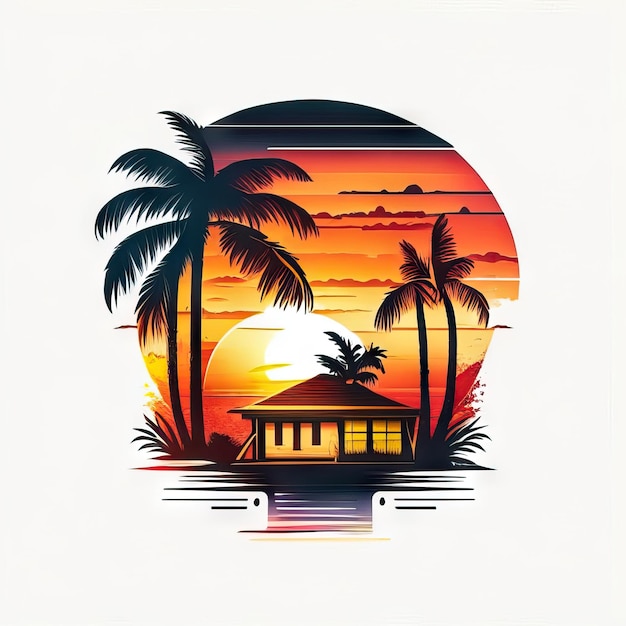 Foto logo con diseño tropical