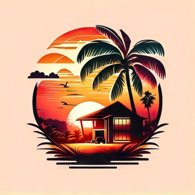 Foto logo con diseño tropical