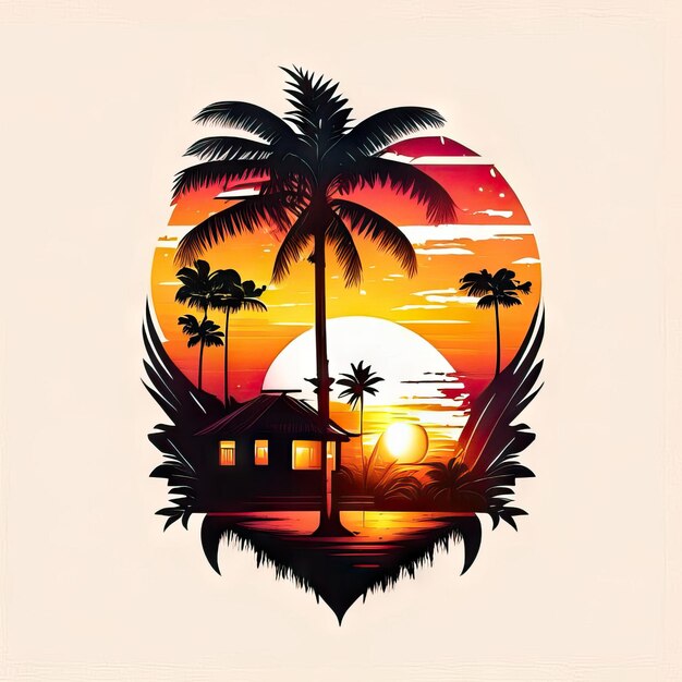 Foto logo con diseño tropical