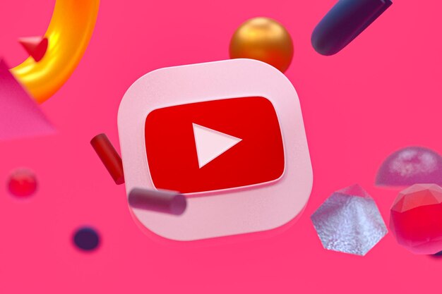 Logo do Youtube em fundo de geometria abstrata