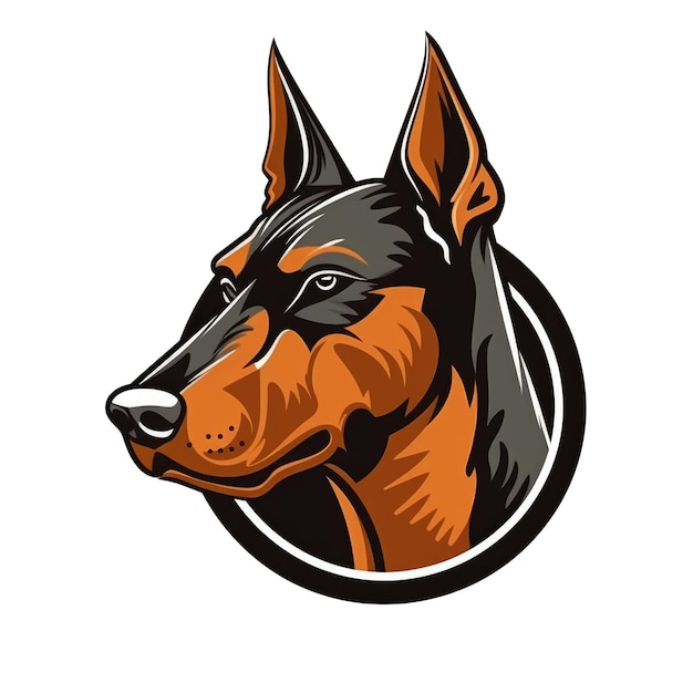 Logo Doberman Pinscher Perro Sobre Fondo Transparente Aislado Png AI Generativo