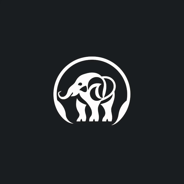 Foto un logo de elefante sobre un fondo negro