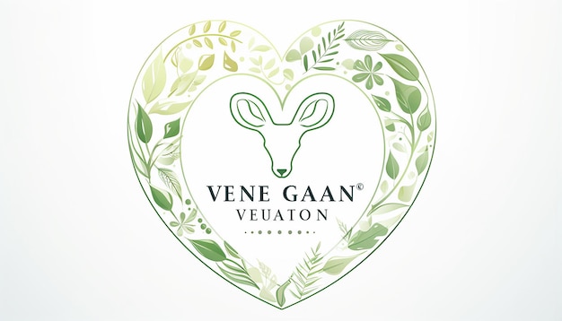 logo empresa vegana dibujo lineal silueta de corazón