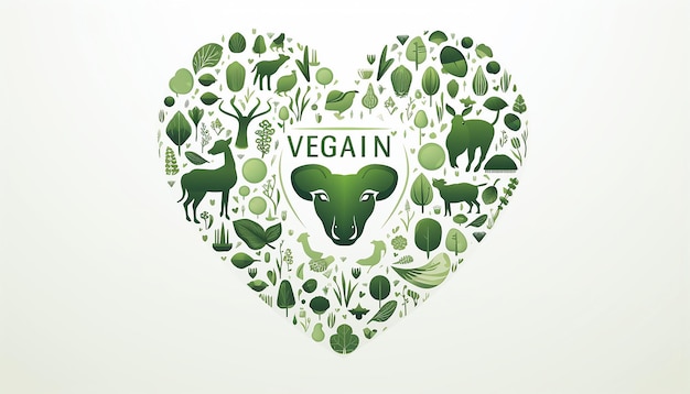 logo empresa vegana dibujo lineal silueta de corazón