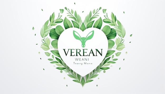 Foto logo empresa vegana dibujo lineal silueta de corazón