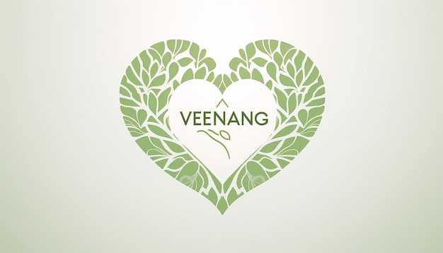 logo empresa vegana dibujo lineal silueta de corazón