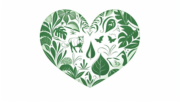 logo empresa vegana dibujo lineal silueta de corazón