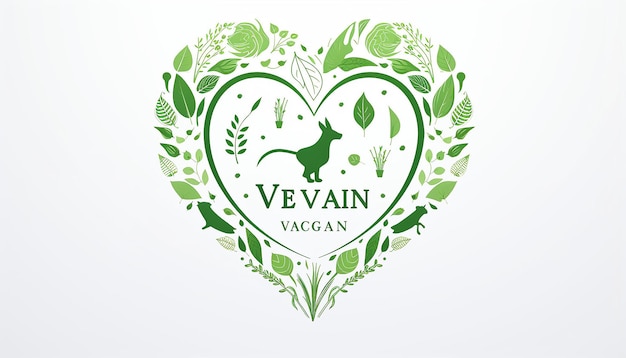 logo empresa vegana dibujo lineal silueta de corazón