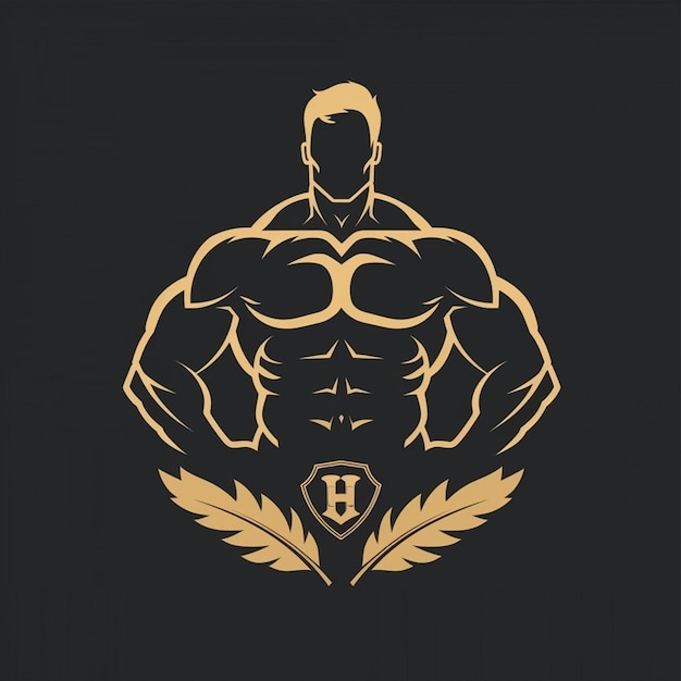 Logo Fitness-Gym-Symbol und -Symbol auf weißem Hintergrund