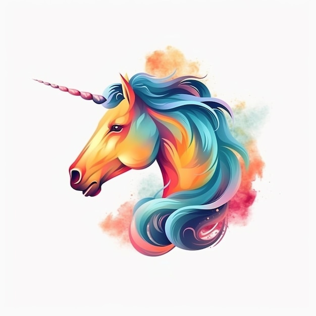 Logo Icono de la cabeza de unicornio