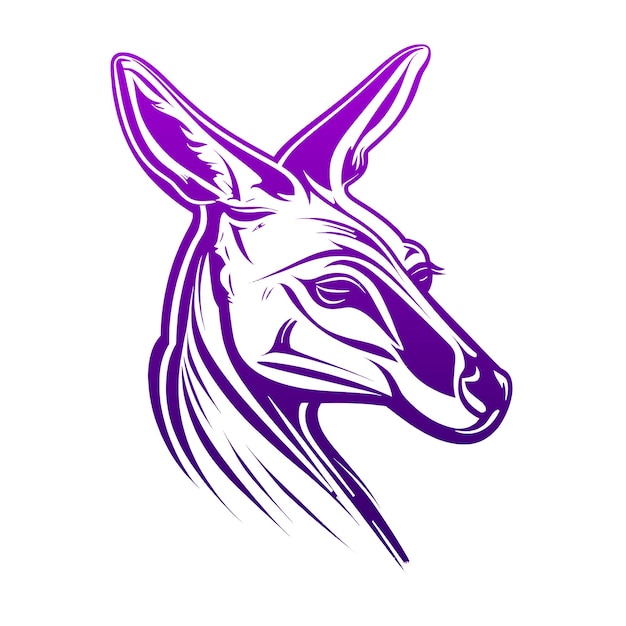 Logo-Känguru auf isoliertem, transparentem Hintergrund, PNG-generative KI