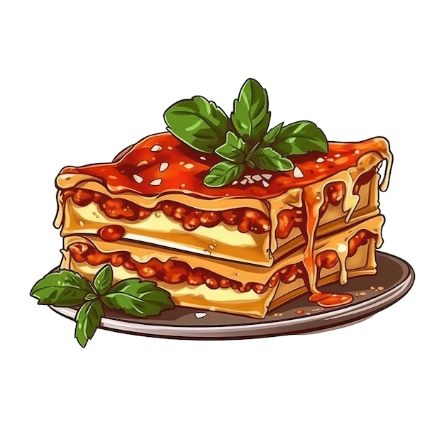 Logo Lasagna Sobre Fondo Transparente Aislado Png AI Generativo