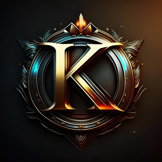 Foto logo letra k en oro