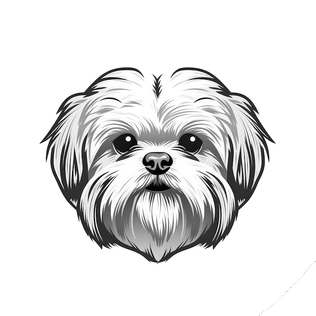 Logo Malteserhund auf isoliertem, transparentem Hintergrund, PNG, generative KI