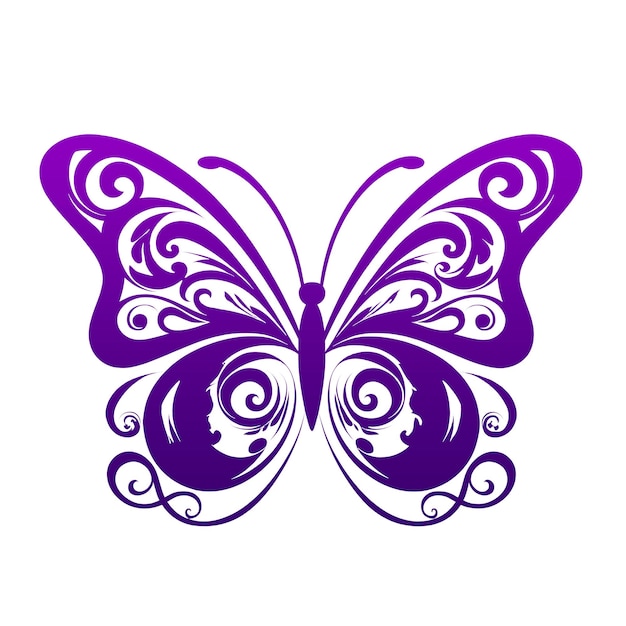 Logo Mariposa Sobre Fondo Transparente Aislado Png AI Generativo