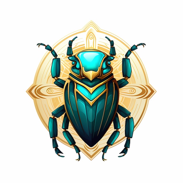 Logo mascote Escaravelho escaravelho fundo branco