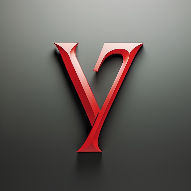 Logo mit rotem Buchstaben Y Schriftdesign auf grauem Hintergrund Sign-Icon-Minimalismus Typografie-Konzept