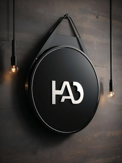 Logo Mockup Modern Black Hang Zeichen