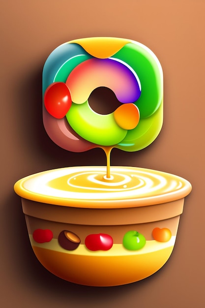 Logo Pastell PNG Emoji Feliz Delicioso Flan Pudding Insignien