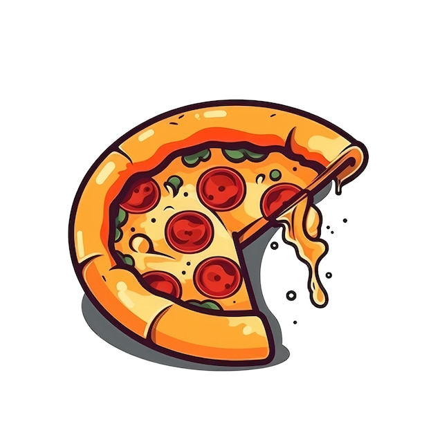 Logo-Pizza auf isoliertem, transparentem Hintergrund, PNG, generative KI