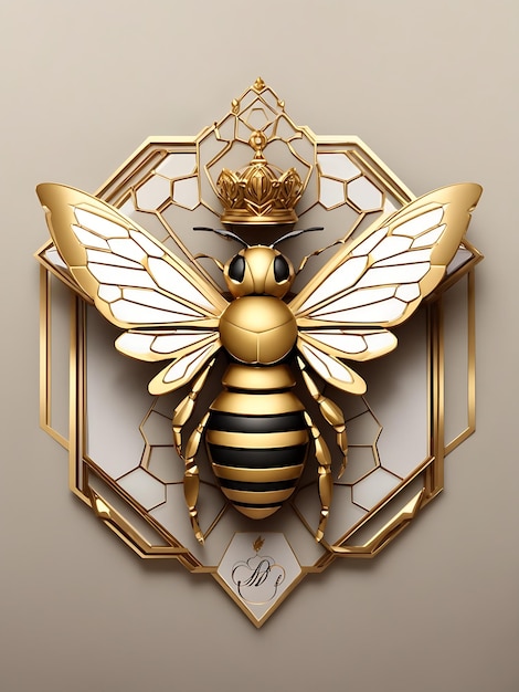 El logo presenta una abeja reina.