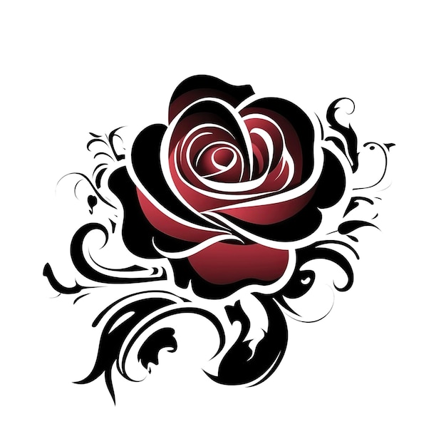 Logo Rose auf isoliertem tansparentem Hintergrund PNG Generative AI