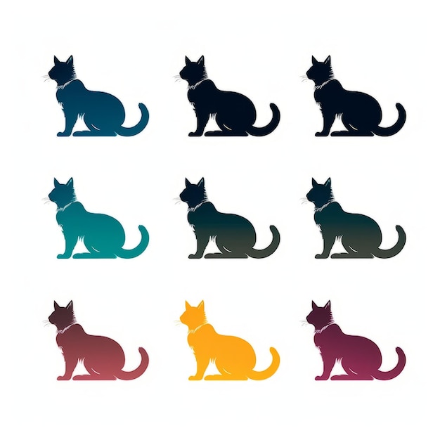 Logo Siluetas De Un Gato