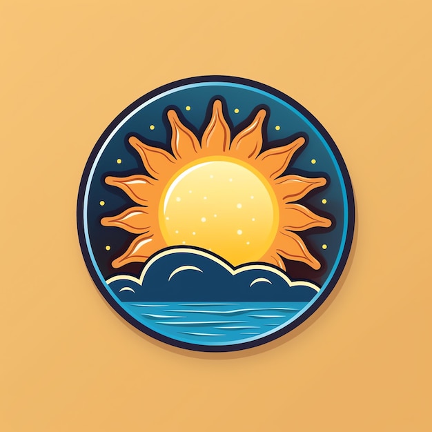 Un logo del sol y las nubes.