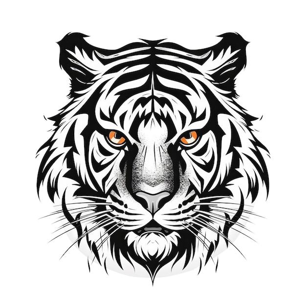 Foto logo-tiger auf isoliertem, transparentem hintergrund, png, generative ki